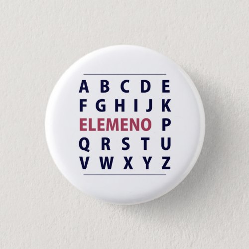 English Alphapbet ELEMENO Song Pinback Button