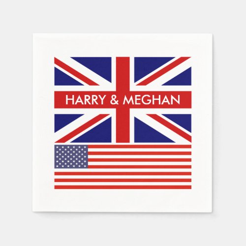 English American British Union Jack flag wedding Napkins