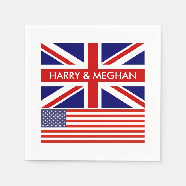 English American British Union Jack flag wedding Napkins (Front)