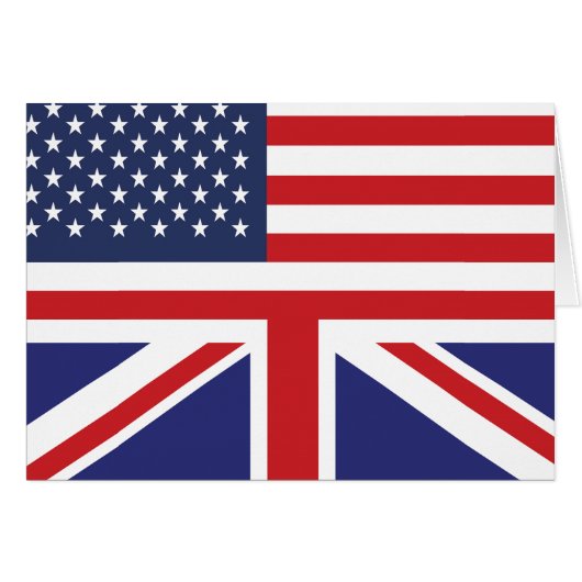 English American Flag 2 Cards (Front Horizontal)