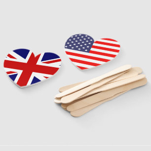 English American flag international wedding party Hand Fan