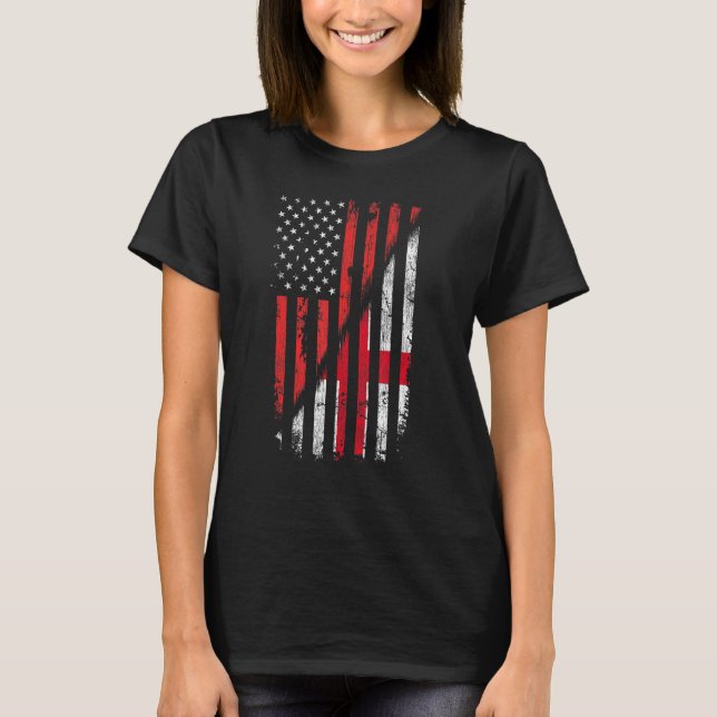 English American Flag Retro Style Usa England Flag T-Shirt (Front)