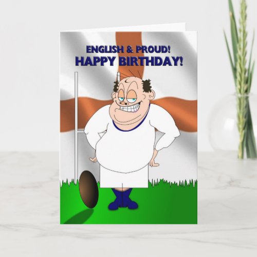 English and Proud Rugby Birthday Card
