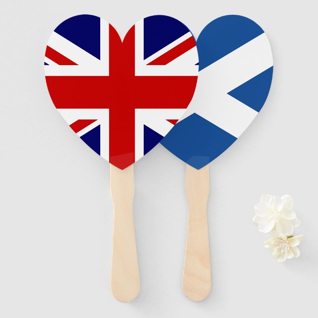 English and Scottish flag wedding party Hand Fan (Front and Back)
