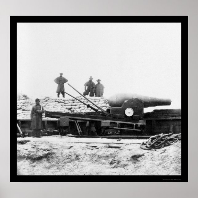 English Armstrong Gun in Fort Fisher, NC 1864 Poster (Front)