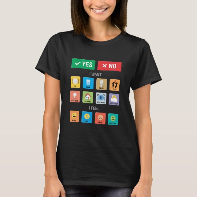 English Autism AAC Pointing Communication 01 T-Shirt (Front)