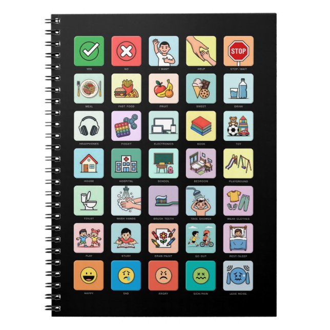 English Autism AAC Pointing Communication 04 Notebook (Front)