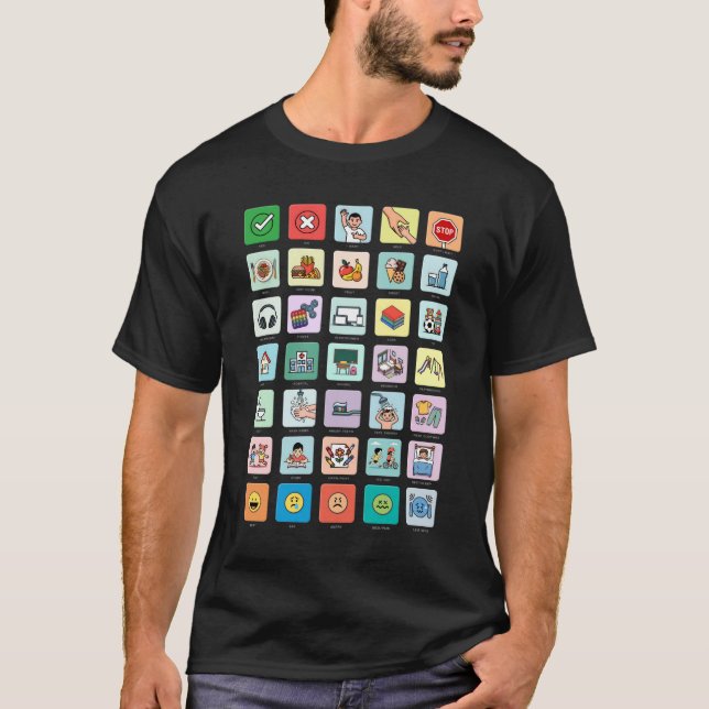 English Autism AAC Pointing Communication 04 T-Shirt (Front)