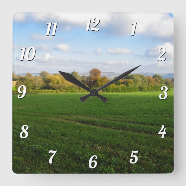 English Autumn Countryside - Custom Square Wall Clock (Front)