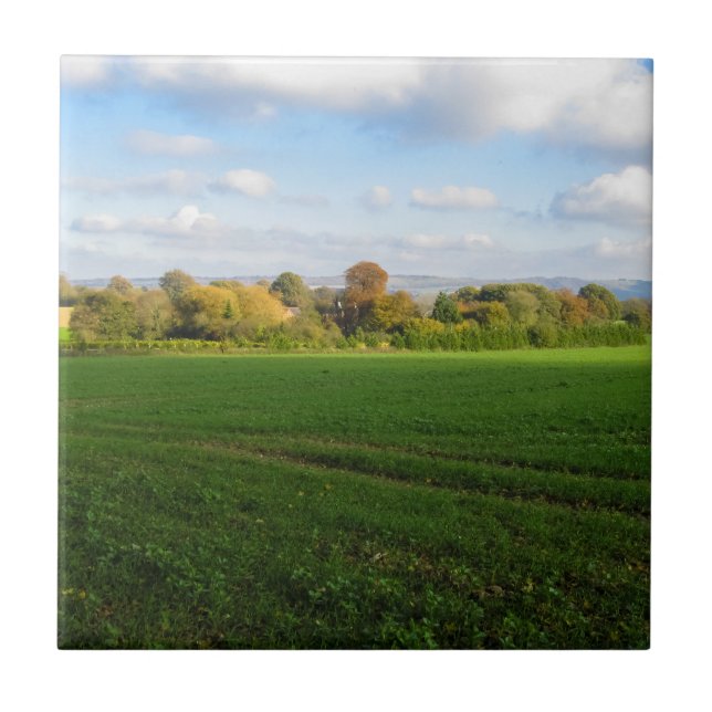 English Autumn Countryside - Personalized Ceramic Tile (Front)