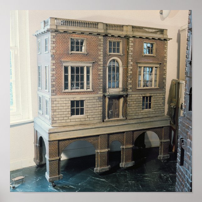 English balustraded doll's house with balcony poster (Front)