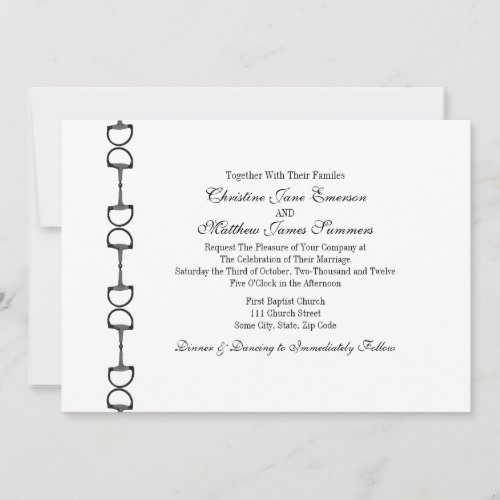English Bit Equestrian Wedding Invitations