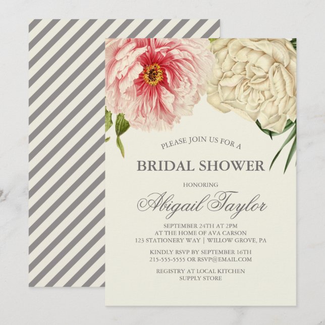 English Blooms Bridal Shower Card (Front/Back)