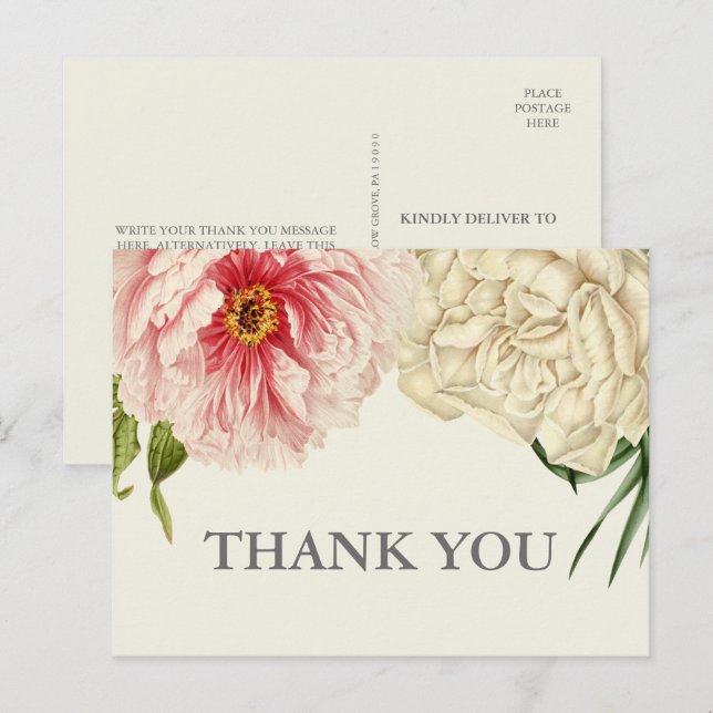 English Blooms Thank You Postcard (Front/Back)