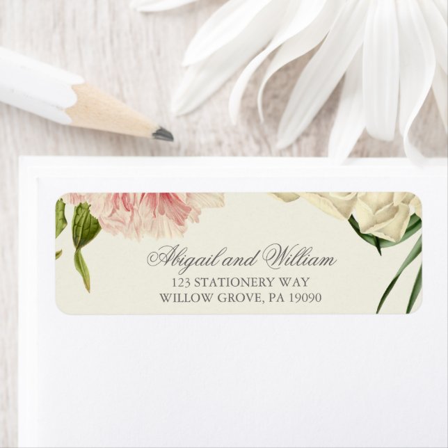 English Blooms Wedding Label (Insitu)