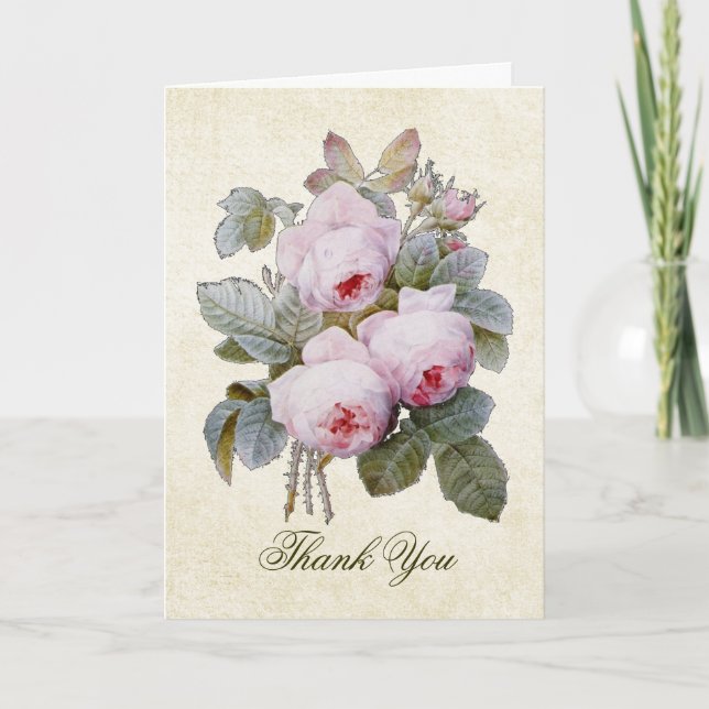English Bourbon Rose Bouquet Thank You (Front)