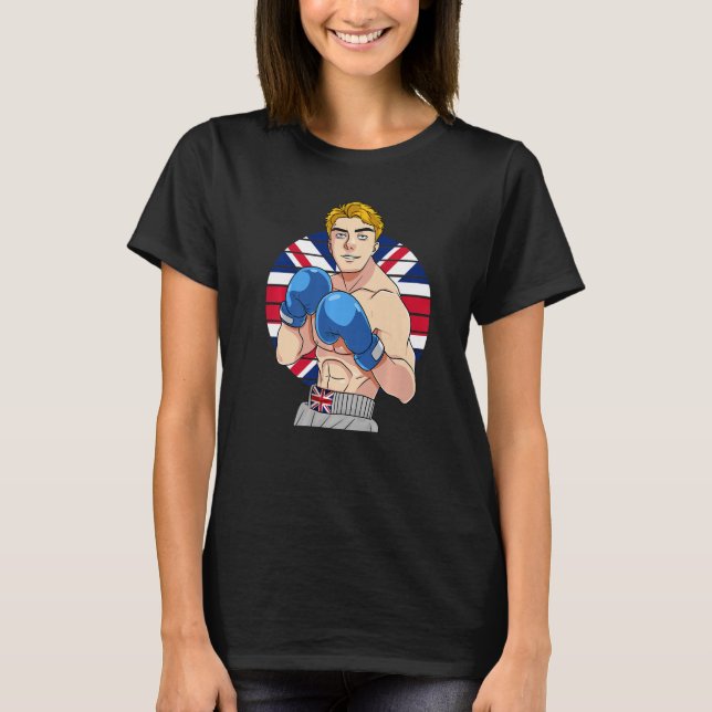 English Boxer United Kingdom Flag UK Britain Boxin T-Shirt (Front)