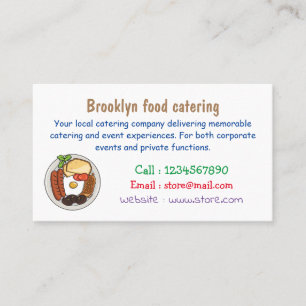 English breakfast cartoon illustration business card