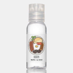English breakfast cartoon illustration hand sanitizer