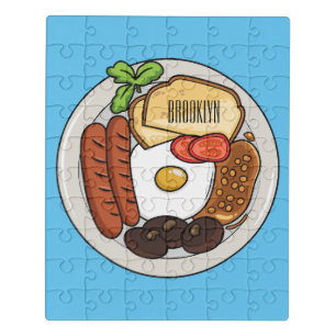 English breakfast cartoon illustration jigsaw puzzle