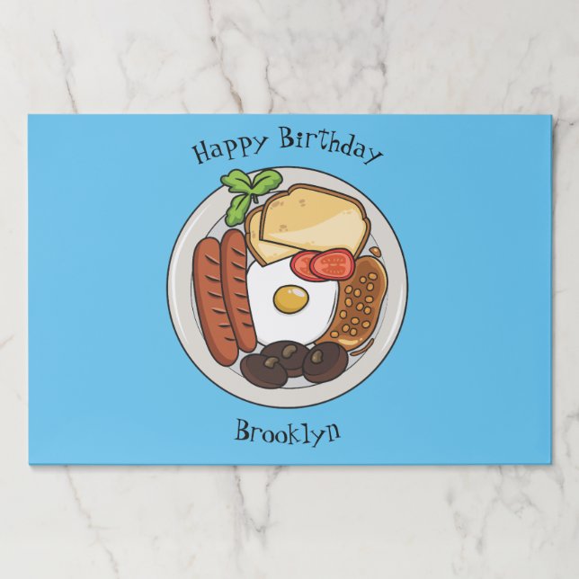 English breakfast cartoon illustration paper pad (Front)