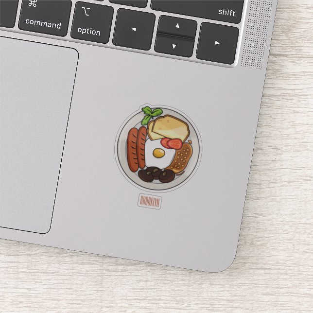 English breakfast cartoon illustration sticker (Detail)