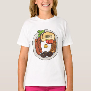 English breakfast cartoon illustration T-Shirt