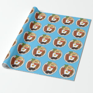English breakfast cartoon illustration wrapping paper