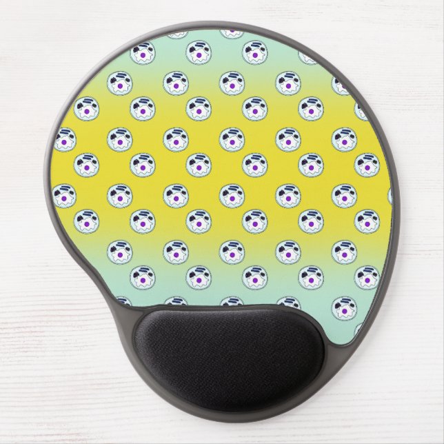 english breakfast yellow pattern mint ombre gel mouse pad (Front)