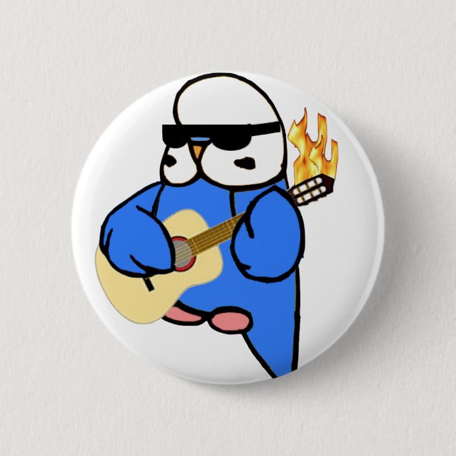 English Budgie Unplugged Button (Front)