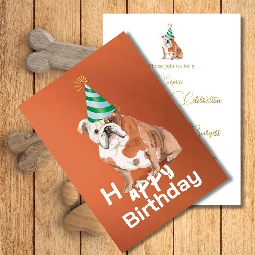 English Bull Dog Birthday Party Invitation