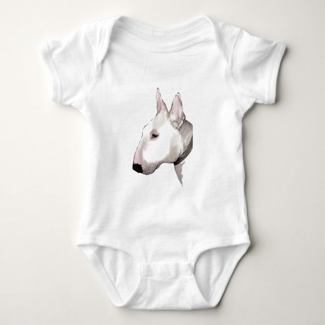 english bull terrier baby t-shirt bodysuit (Front)