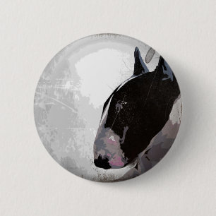 English bull terrier badge buttons. pinback button