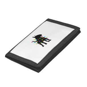 English Bull Terrier Dog Christmas Lights Tri-fold Wallet
