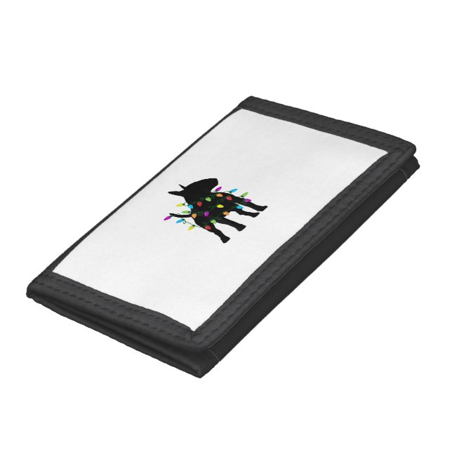 English Bull Terrier Dog Christmas Lights  Trifold Wallet (Bottom)