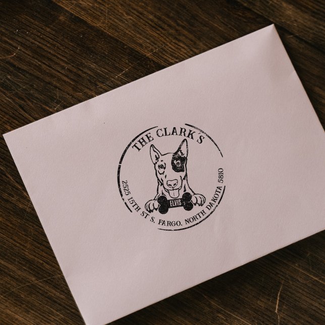 English Bull Terrier Dog Family Return Address    Rubber Stamp (Creator Uploaded)