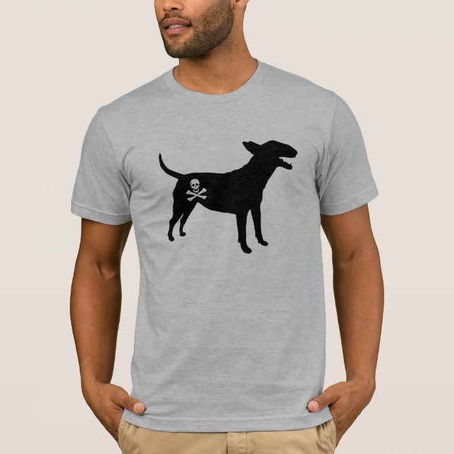 English Bull Terrier / Jolly Roger Pirate Flag Tee (Front)