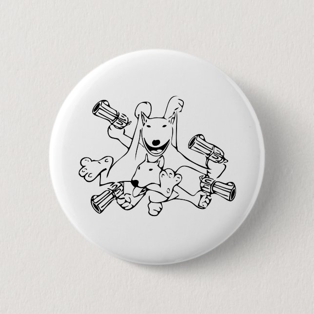 english bull terrier pinback button (Front)