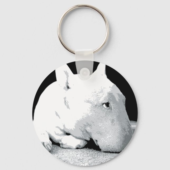 English Bull Terrier, Pop Art Print Keychain (Front)