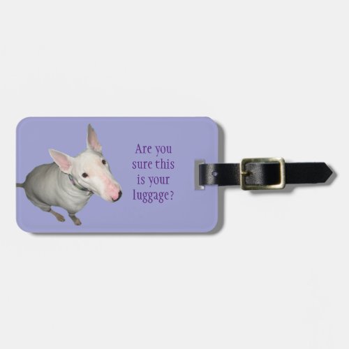 English Bull Terrier Sitting Pretty Luggage Tag