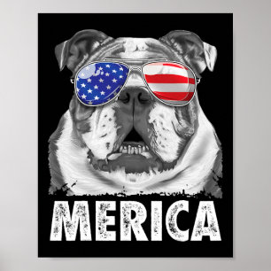 English Bulldog 4th Of July Merica Men Women Usa F Poster
