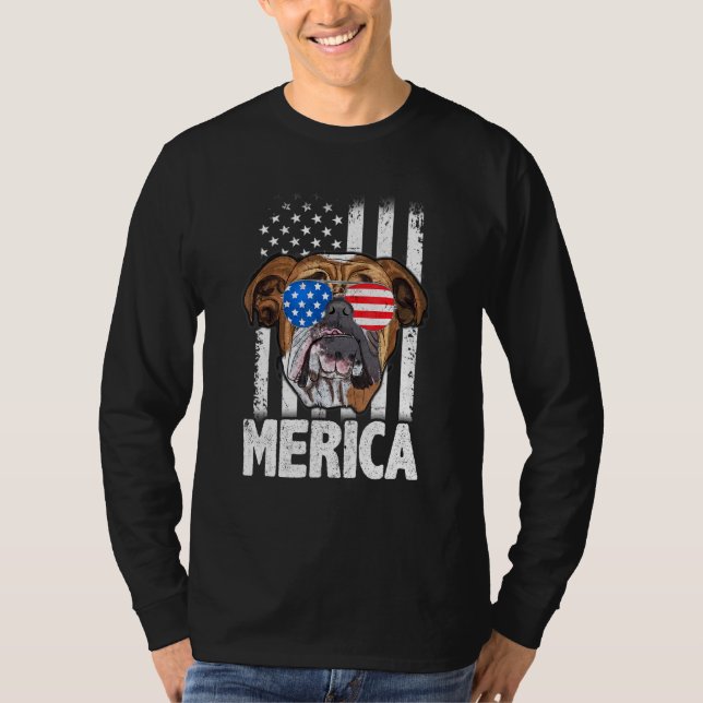 English Bulldog 4th Of July Merica Men Women Usa F T-Shirt (Front)