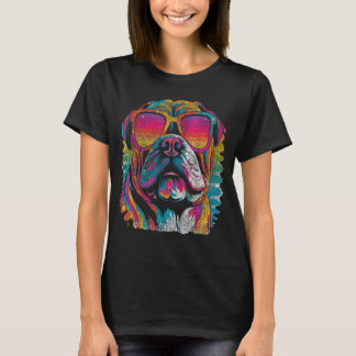 English Bulldog 80s Pop Art Illustration T-Shirt