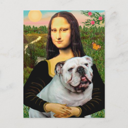 English Bulldog 9 _ Mona Lisa Postcard