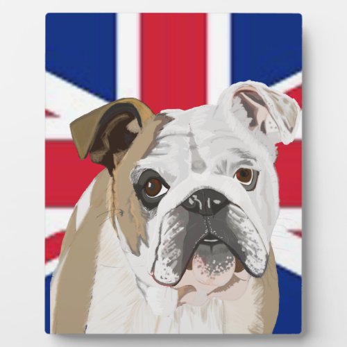 English Bulldog against a Union Jack Plaque