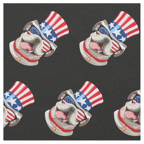 English Bulldog American Flag Hat 4th of July Dog Fabric