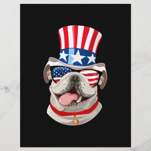 English Bulldog American Flag Hat 4th of July Dog Flyer