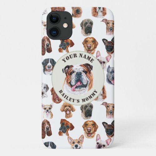 English bulldog and friends personalized iPhone 11 case