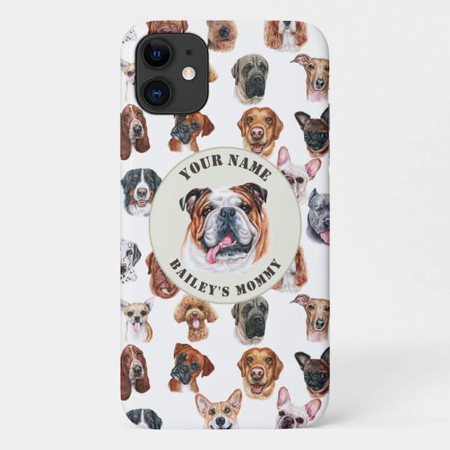 English bulldog and friends personalized Case-Mate iPhone Case (Back)