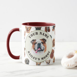 English bulldog and friends personalized mug